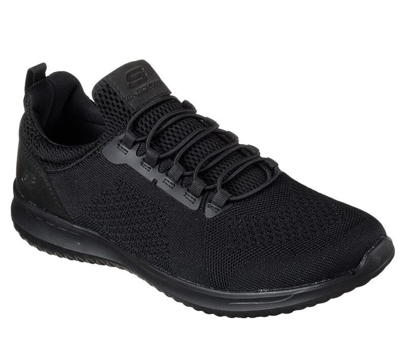 Skechers Herr Svarta Slip On - Delson - Brewton - Sverige (GDHIT-0482)